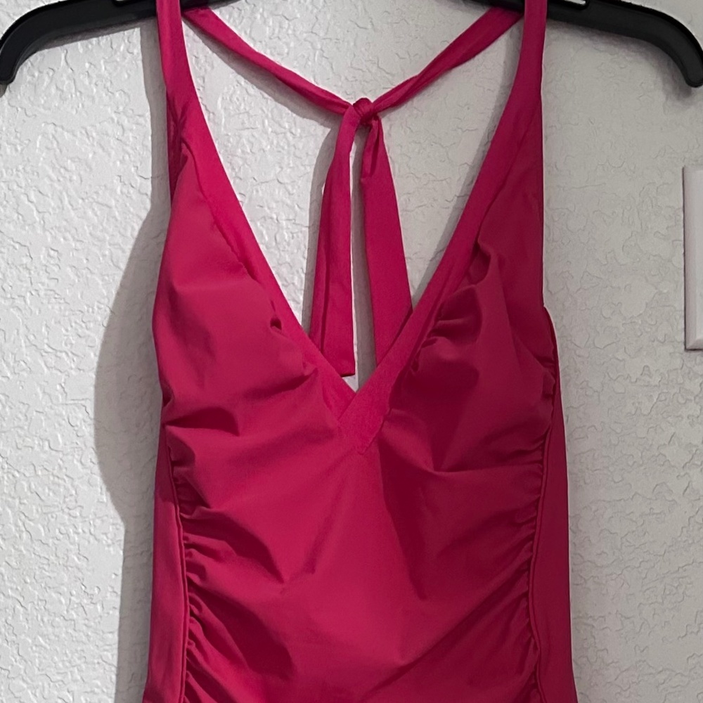 Shan One Piece v neck Halter cotton rose Candy NWT size 6